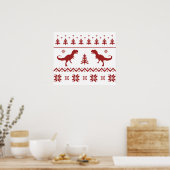 Poster Chandail de Noël de T-Rex Dinosaur (Cuisine)