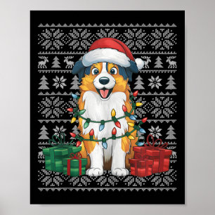 Poster Chandail de Noël style laide Chien de Berger Austr