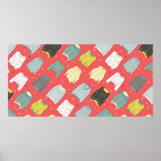 Poster Chandails multicolores, douillets, automne chaud h (Devant)