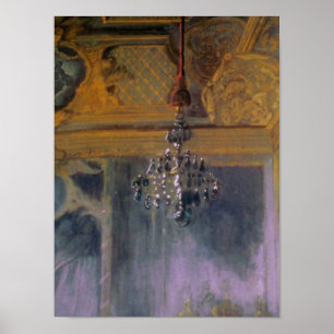 Poster Chandelier Palais ~ Imprimer Romantique Français A