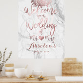 Poster Chandelier/Réception en marbre/or rose PixDezines (Cuisine)