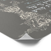 Poster Chandelle de Chabbat Bénédiction (Coin)