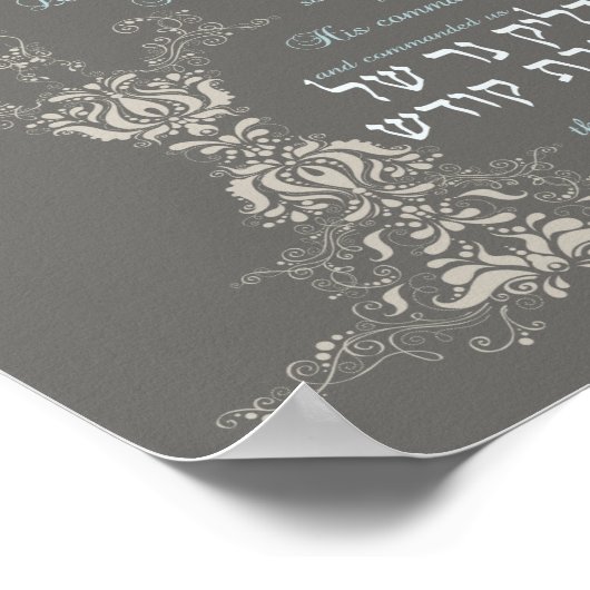 Poster Chandelle de Chabbat Bénédiction (Coin)