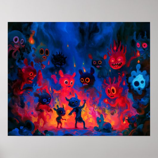 Poster Chaneques enflammés dansant (Devant)