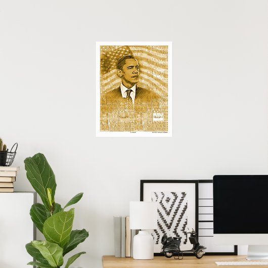 Poster "Change" d'Obama (Bureau à domicile)