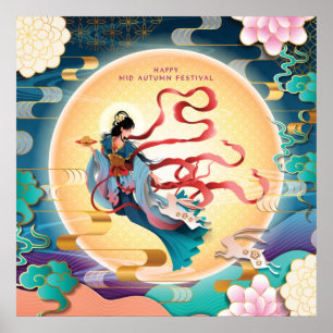 Poster Chang'e sur la Lune Fête de la mi-automne