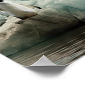 Poster Changement climatique avec le pingouin et l'ours p (Coin)