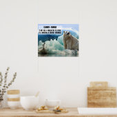 Poster Changement climatique avec le pingouin et l'ours p (Cuisine)