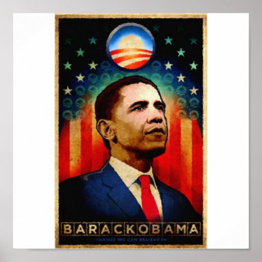 Poster Changement On Peut Croire En Obama La Peinture Aqu (Devant)