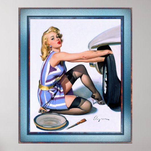Poster Changement rapide par Gil Elvgren (Devant)