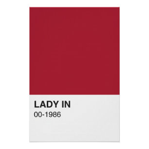 Poster Chanson couleur rouge dame - Pleine largeur