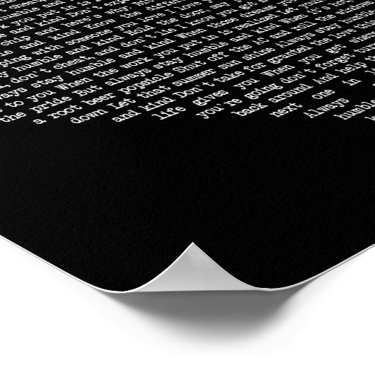 Poster Chanson De Coeur Noir Humble Et Gentil Imprimer (Coin)