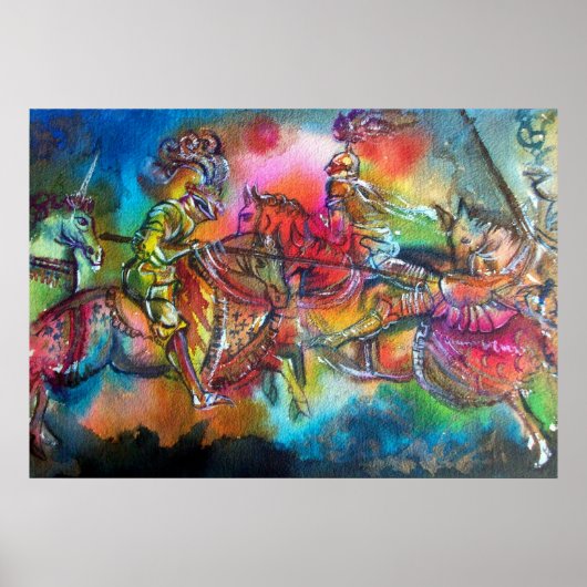 POSTER CHANSON DE ROLAND/ COMBAT DES CHEVALIERS EN TOURNO (Devant)