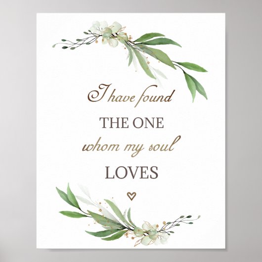 Poster Chanson de Salomon 3:4 J'ai trouvé le One Greenery (Devant)