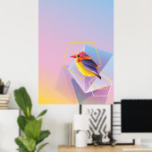 Poster Chanson Lavande En Bleu Oiseau Chanteur (Bureau à domicile)