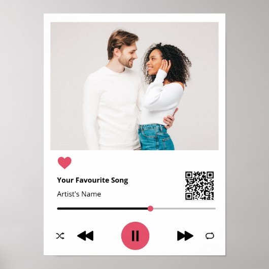 Poster Chanson préférée personnalisée - Canvas Imprimer (Devant)