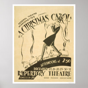 Poster Chant de Noël de Dickens WPA 1938