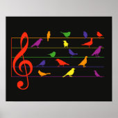 Poster Chant d'oiseau, dessin coloré (Devant)