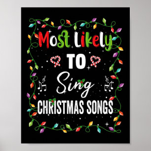 Poster Chanter Chants Chansons De Noël Famille Matchin