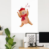 Poster Chanteur Chat Noël Chanteur Hiver Nursery (Bureau à domicile)