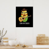 Poster Chanteur de corne Funny Corn Pun Dark BG (Cuisine)