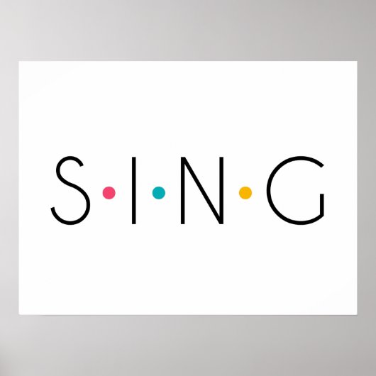 Poster Chanteur de points colorés (Devant)