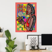 Poster Chanteur du Jazz Fest (Bureau à domicile)