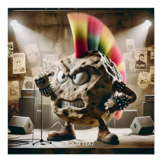 Poster Chanteur Imaginaire Rock Punk (Devant)