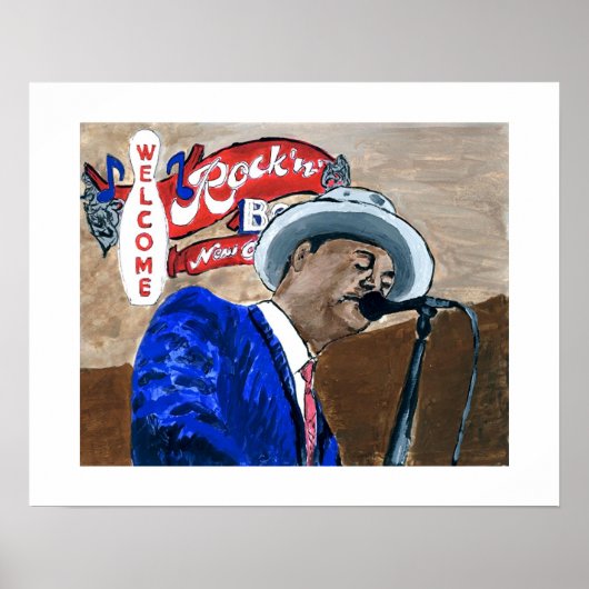 Poster Chanteur Jazz Fest Blues (Devant)