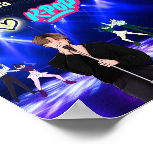 Poster Chanteur K-Pop sur scène XoXo Love K-Pop Music Cus (Coin)
