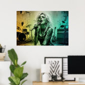Poster Chanteuse de Rock Grunge Tenace (Bureau à domicile)
