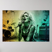 Poster Chanteuse de Rock Grunge Tenace (Devant)