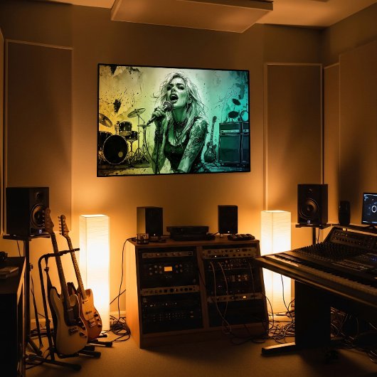 Poster Chanteuse de Rock Grunge Tenace