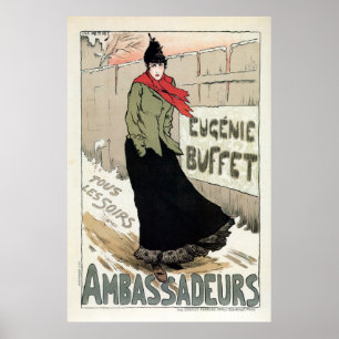 Poster Chanteuse française vintage Eugénie Buffet