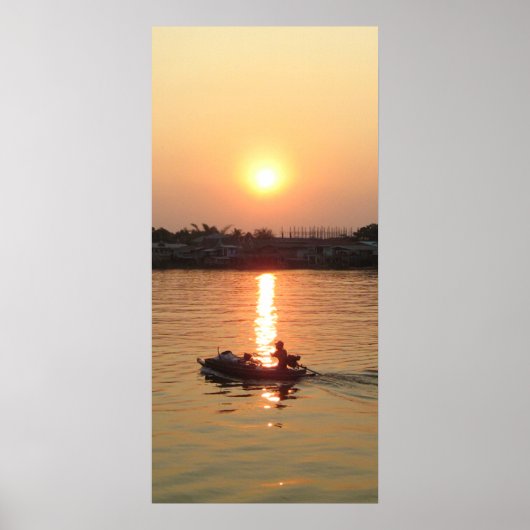 Poster Chao Phraya River Sunset ... Ayutthaya, Thaïlande (Devant)