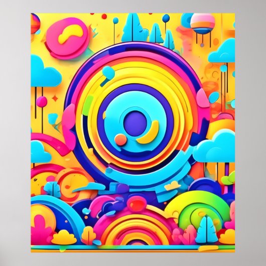 Poster Chaos Colorés Dans Whimsical Wonderworld (Devant)
