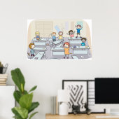 Poster Chaos en classe (Bureau à domicile)