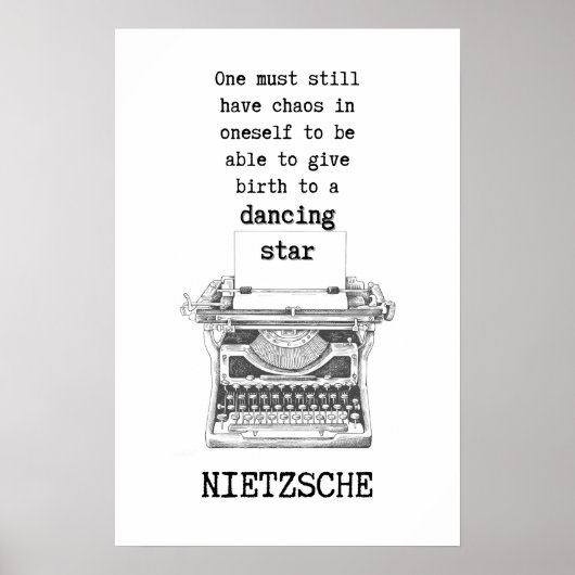 Poster Chaos et Dancing STAR citation de Nietzsche (Devant)