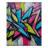 Poster Chaos & Harmony: Abstract Graffiti Explosion Poste (Devant)
