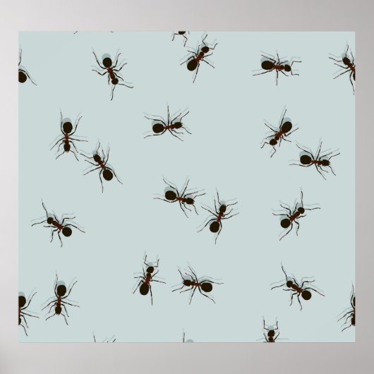 Poster Chaotique Red Ants Motif élégant (Devant)