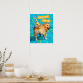 Poster Chapeau d'anniversaire Corgi Butt (Cuisine)