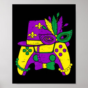 Poster Chapeau de bouffon de manette de jeu vidéo Mardi G