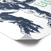 Poster Chapeau de fête de dinosaure T-Rex Panneau de bien (Coin)