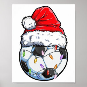 Poster Chapeau de Noël de footballeur Santa - Foot de Noë
