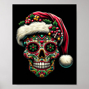 Poster Chapeau de Noël pour hommes Crâne de Sucre Santa J