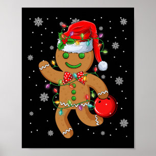 Poster Chapeau de Père Noël en pain d'épice jouant au bow