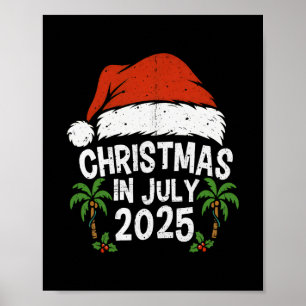 Poster Chapeau de Père Noël Noël en Juillet 2025 Vacances