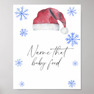 Poster Chapeau de Père Noël - Nom de bébé qui nourrit