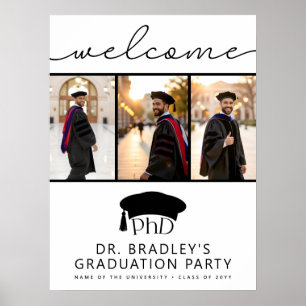 Poster Chapeau de remise des diplômes de doctorat PhD Bie