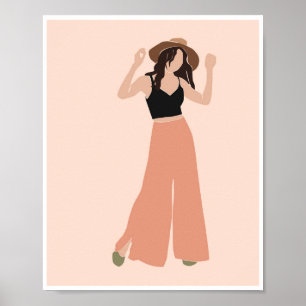 Poster Chapeau de soleil de femme sans visage Bohème Mode